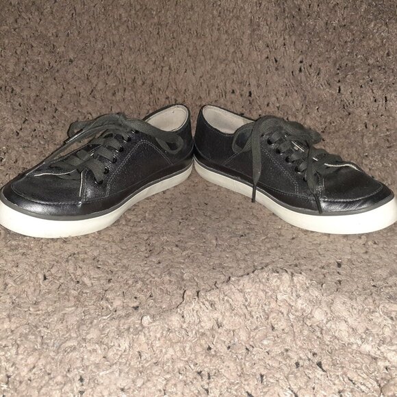 FITFLOP-Supertone Sneaker-Metallic Pewter Leather-LaceUp-Sz 6-Excellent - Picture 4 of 8